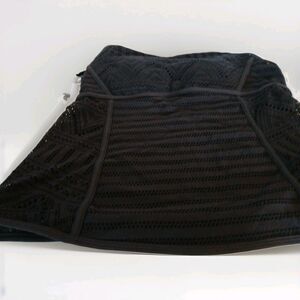 Women's ANNE COLE Black Ruched Tankini Top Backless Size Large Swim Top NWT ($68